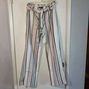 Karl Lagerfeld Black, pink and White Chinos with Vertical Stripes